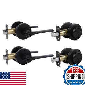 Jesstti B0cl27fsmg Door Handles Exterior Keyed Entry Lever And Single Cylinder Deadbolt