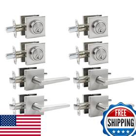 Jesstti B0cl2862gh Deadbolt Lock And Door Knob Set Exterior Square