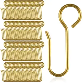 Gr-jetec-6746 Jetec Pcs Metal Curtain Track Hooks S Shaped Small Drape Wire 120 Gold