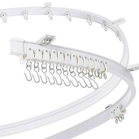 Jetec Jetec-141312 Curved Ceiling Curtain Track Bendable Mount For Rail 16.4 Feet White