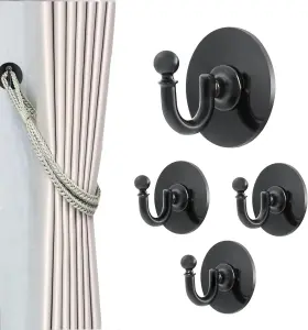 Jiamekju 705353068768 Curtain Holdbacks U Shaped Adhesive Hooks For Home Office Apartment