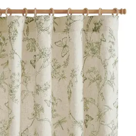 Dymlxrp-5063l06 Jinchan Floral Curtains Lined Linen Blend Curtain For Living Room 63 Inch Len