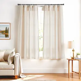 Dymrp-5072c00 Jinchan Beige Linen Blend Curtains 72 Inch Length 2 Panels For Bedroom Living