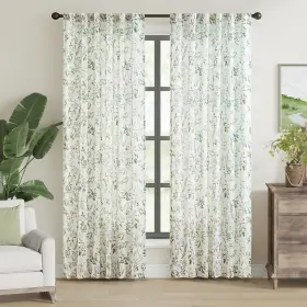 Dymrp-aln-5084c06 Jinchan Floral Linen Blend Curtains For Living Room 84 Inch Length French Cou
