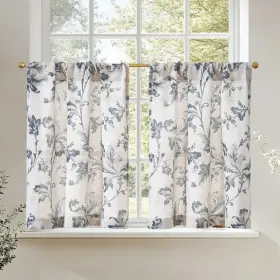 Dymvicrp-2636c02 Jinchan Linen Kitchen Curtains 36 Inch Vintage Floral Tier Farmhouse