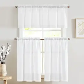 Jcusdymrp-1636p3c06 Jinchan Linen Kitchen Curtains And Valance Set Tier 36 Inch Length F