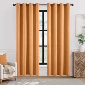 Zbg1009-5084c17 Jinchan Linen Textured Room Darkening Curtain 84 Inches Long For Living
