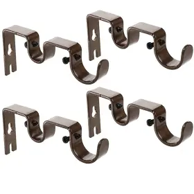 Jing 728062571633 Heavy Duty Curtain Rod Bracket Double Hanging Brackets Wall Moun