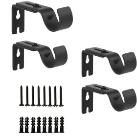 Jing 728062571664 Heavy Duty Adjustable Curtain Rod Brackets Hanging Wall