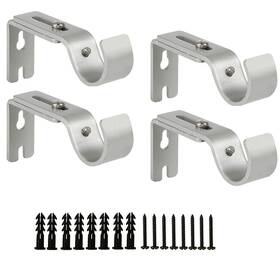 Jing 728062571671 Heavy Duty Adjustable Curtain Rod Brackets Hanging Wall