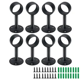 Hjs2021012602 Jiozermi 8 Pcs 1 Inch Ceiling Mount Curtain Rod Brackets Heavy Duty Stainless Steel