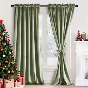Jzus-edhshlr-c2p-52108-29 Jiuzhen Velvet Curtains For Bedroom Soft Noise Reducing Rod Pocket Window Dra