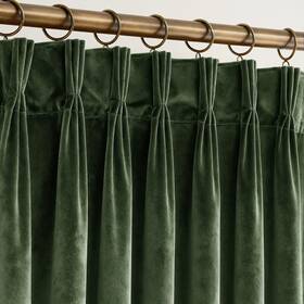 Jolilight Hlrsz-gll4084 Olive Green Pleated Velvet Blackout Curtains 84 Inches Long 2 Panels Set Ther
