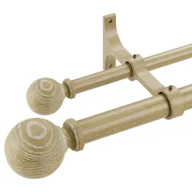 Jd-142 Joodxoe Oak Wood Grain Window Rods Double Curtain Rod 36-72 Inch Telescoping Length 1