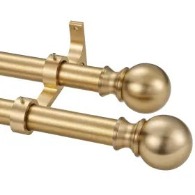 Jd-150 Joodxoe Double Window Curtain Rods 1inch Back And Front Rod 36-72 Inch Adjustable Le