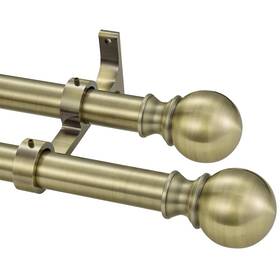 Joodxoe Jd-152 Double Window Curtain Rods 1inch Back And Front Rod 36-72 Inch Adjustable Le