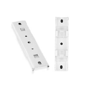 Jos & Haz 703355609026 Straight Curtain Track Double Ceiling Brackets White 6 Pack Mount