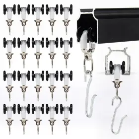Mf016b-20run Jos & Haz Curtain Track Accessories Runners 20 Pack Black Aluminium Commercial