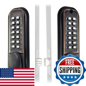 Jounjip B07w6xbp5s Mechanical Keyless Combination Latch Door Lock Flat Spindle - Double