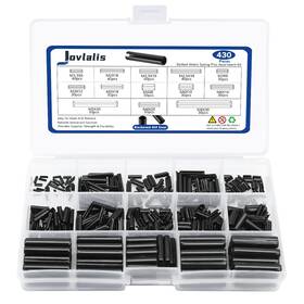 Jovlalis 707713973095 430 Pcs Roll Pin Set Slotted Metric Spring 430pcs Black