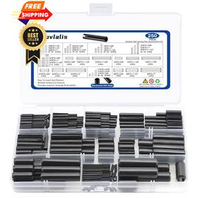 Jovlalis 743450308660 250 Pcs Roll Pin Assortment Sae Set 250pcs Black