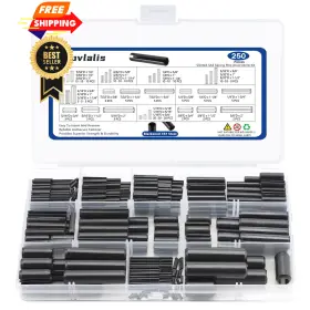 Jovlalis 743450308660 250 Pcs Roll Pin Assortment Sae Set 250pcs Black