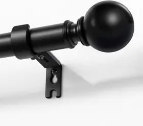 Jd-24005 Joydeco Black Curtain Rods For Windows 32 To 120 Inches 1 Inch 32-120