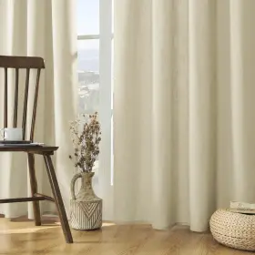 Jd21002-lbe-90-52 Joydeco Linen Curtains 90 Inch Length 2 Panels Light Filtering