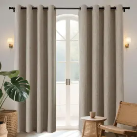 Jd21002-li-90 Joydeco Blackout Curtains 90 Inches Long 2 Panels Burg Room Darkening Curtai