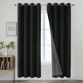 Jd21002-pbk-84 Joydeco Blackout Curtains 84 Inches Long 2 Panels Burg Room Darkening Curtai