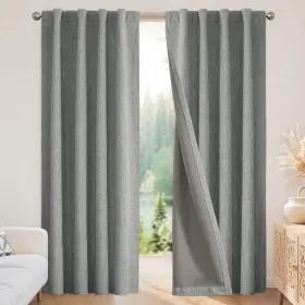 Jd21020-lgr-108 Joydeco Blackout Curtains For Bedroom - 108 Inch Long 100% Light Blocking 2 P