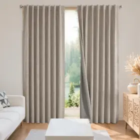 Jd21020-li-72 Joydeco 100% Blackout Curtains For Bedroom - Natural Linen 52 Inch W X 72