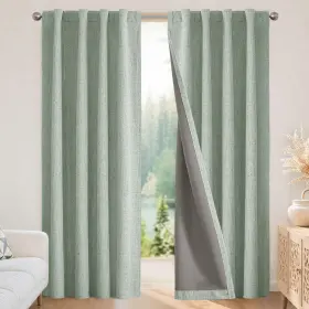 Jd21020-sgrn-120 Joydeco Blackout Curtains For Bedroom - 120 Inch Long 100% Light Blocking 2 P