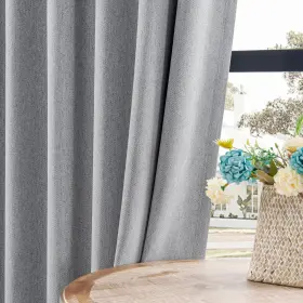 Jd21029 Joydeco Faux Linen Blackout Curtains For Bedroom Light Grey