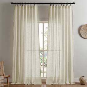 Joydeco Jd21036-bh-37-90 Linen Curtains 90 Inch Length 2 Panel Sets Light Filtering F