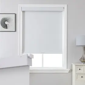 Sc0029-wh-15-48 Joydeco No Drill Blackout Shades Free-stop Cordless Roller Uv Protec