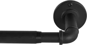 Clg-16fl-3575h Joyultra Industrial Curtain Rods For Windows 48 To 84 Inches 35-75 Inch Black