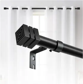 Hg0003-s Jpm Heavy Duty Curtain Rods For Windows 36 To 62 30-60 Inch Black