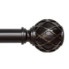 Bronze-18-60 Jrzoo Bronze Curtain Rods 1ftft Decorative Adjustable Farmhouse Rod For Wind