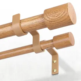 Wood-36-72 Jrzoo Wood Double Curtain Rod For Windows 36 To 72 Inch 3 6 Ft Heavy Duty Adj