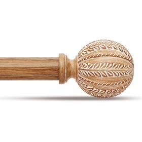 Jrzoo Wood-36-88 Wood Curtain Rod For Windows 48 To 84 Inch 1ftft Diameter Adjustable Heavy Dut