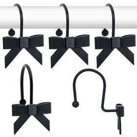 Jtdth H-113-ro-bow-p Decorative Shower Curtain Hooks Luxury Bowknot Rings Modern