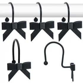 H-113-ro-bow-p Jtdth Decorative Shower Curtain Hooks Luxury Bowknot Rings Modern