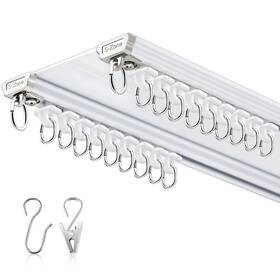 Juexica Km-241114-q Ceiling Curtain Double Track Set 3ft-13ft/4 Meter White Curtai