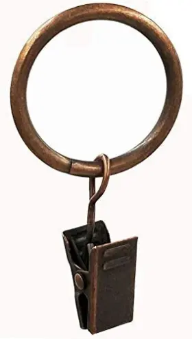 Jushengxmx 797439811511 Pcs Metal Curtain Rings With Clip 1 In Inner 28 Red Antique Bronze