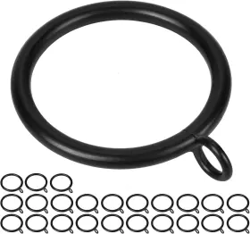Jusshggxxmx 705353468186 1.5-inch Inner Diameter Metal Curtain Rings With Eyelets Fits Up To 1 1/4-inch R