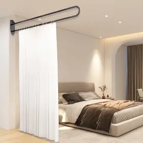 Yscl-1 Jvsufuik Privacy Partition Curtains U Shaped Rod With Flat Hook Inherent U-shape Porta