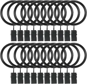 K Y Kangyun 726084413030 Curtain Rings With Clips 1.5 Inch Set 20 Heavy Duty Hooks For Decorative