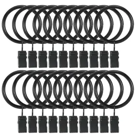 K Y Kangyun 824382375224 Curtain Rings With Clips 1.5 Inch Set 20 Heavy Duty Hooks For Decorat