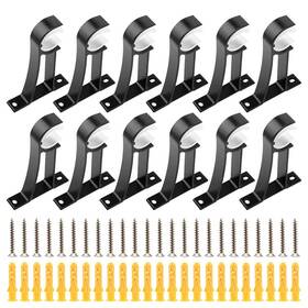 Kakalote 16379205612033 Curtain Rod Brackets Set Of 12 Aluminium Alloy Wall And Ceiling Mou